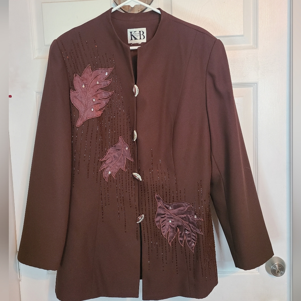 Stella Louise for KB Woman's Two Piece Suit, Size: Large Color: Brown